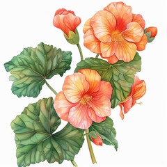 Watercolor Begonia Clipart
