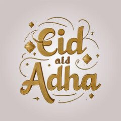 Free Vector Hand drawn Eid Al Adha text design and white background, generative Ai