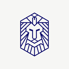 Minimalist Geometric Lion Logo Illustration