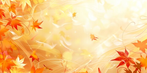 a picture of a fall background with leaves and swirls