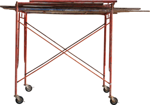 Scaffolding yellow against