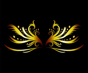 Art deco floral curls and swirls Ornamental vector elements dividers or headers. Decorative Vintage line borders or frames in geometric victorian style, elegant vintage design, antique bordering