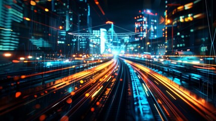 Naklejka premium background high speed of train in the modern of city