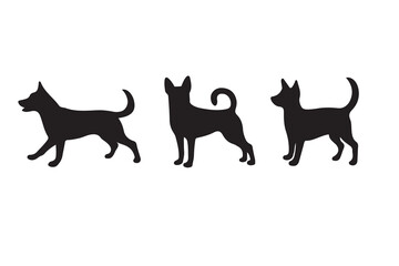 Dog silhouette vector set