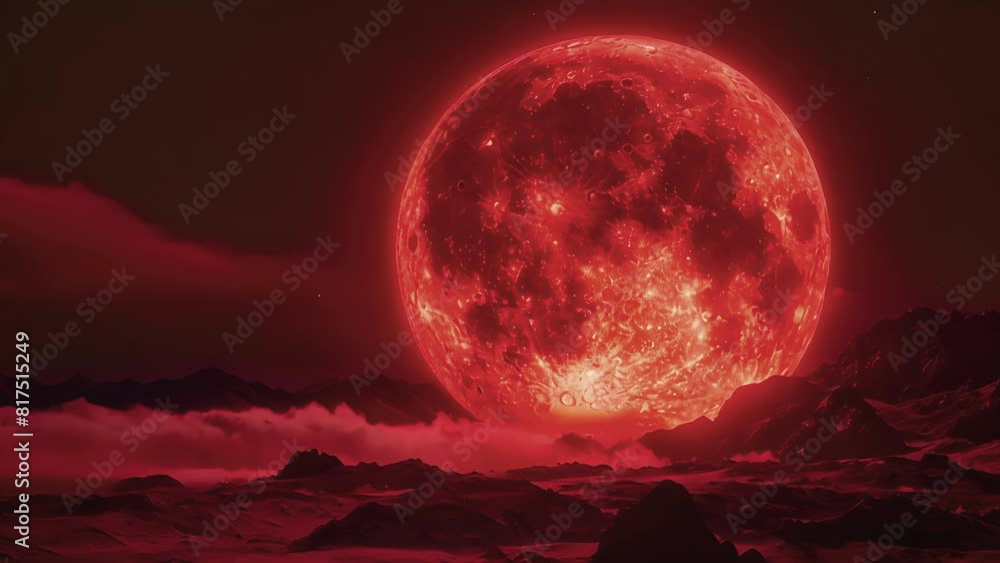 Poster the red moon shines down on the world casting a mysterious and enchanting spell over all who witness