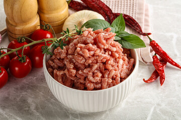 Raw minced pork uncooked meat