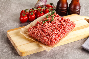 Raw minced beef uncooked meat