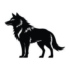 silhouette of illustration wolf
