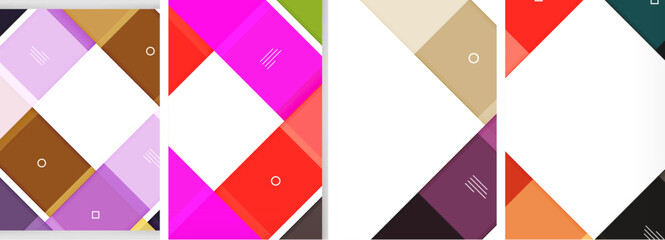 Obraz premium Square abstract poster set. Vector Illustration For Wallpaper, Banner, Background, Card, Book Illustration, landing page
