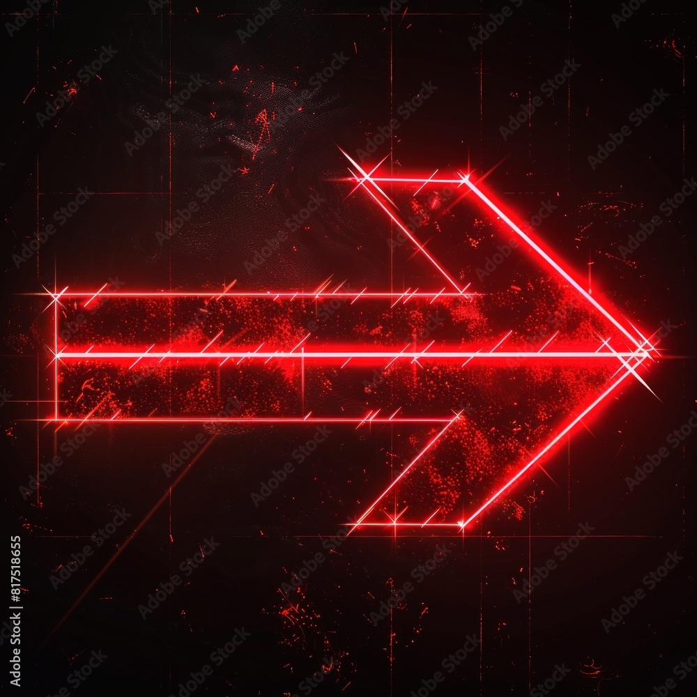 Poster laser line arrow 3d icon create an icon of a red arrow that looks like it's drawn with a laser beam,