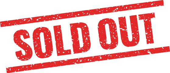 Red Grunge Sold Out Stamp Badge
