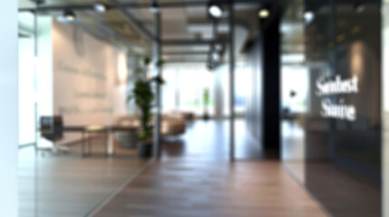 Blur focus of White open space office interior