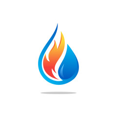 colorful flame water vector logo template