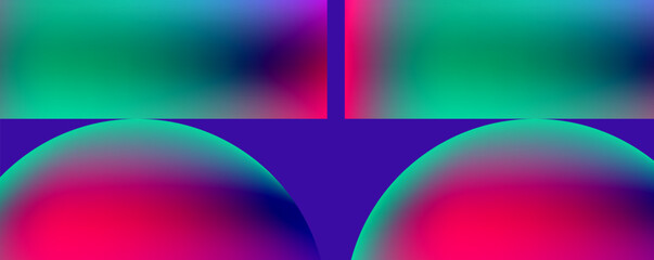 Neon colorful geometric shapes. Vector Illustration For Wallpaper, Banner, Background, Card, Book Illustration, landing page