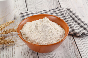 Wheat flour heap for bake
