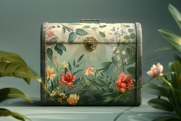 Enchanting Vintage Floral Box - A Whimsical Merger of Fantasy and Technology