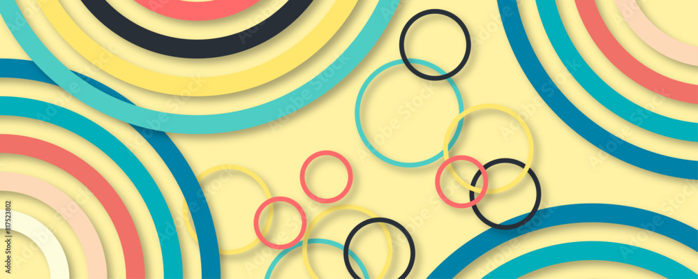 Poster abstract modern geometric colorful background. vector illustration. modern geometric circles colorfu