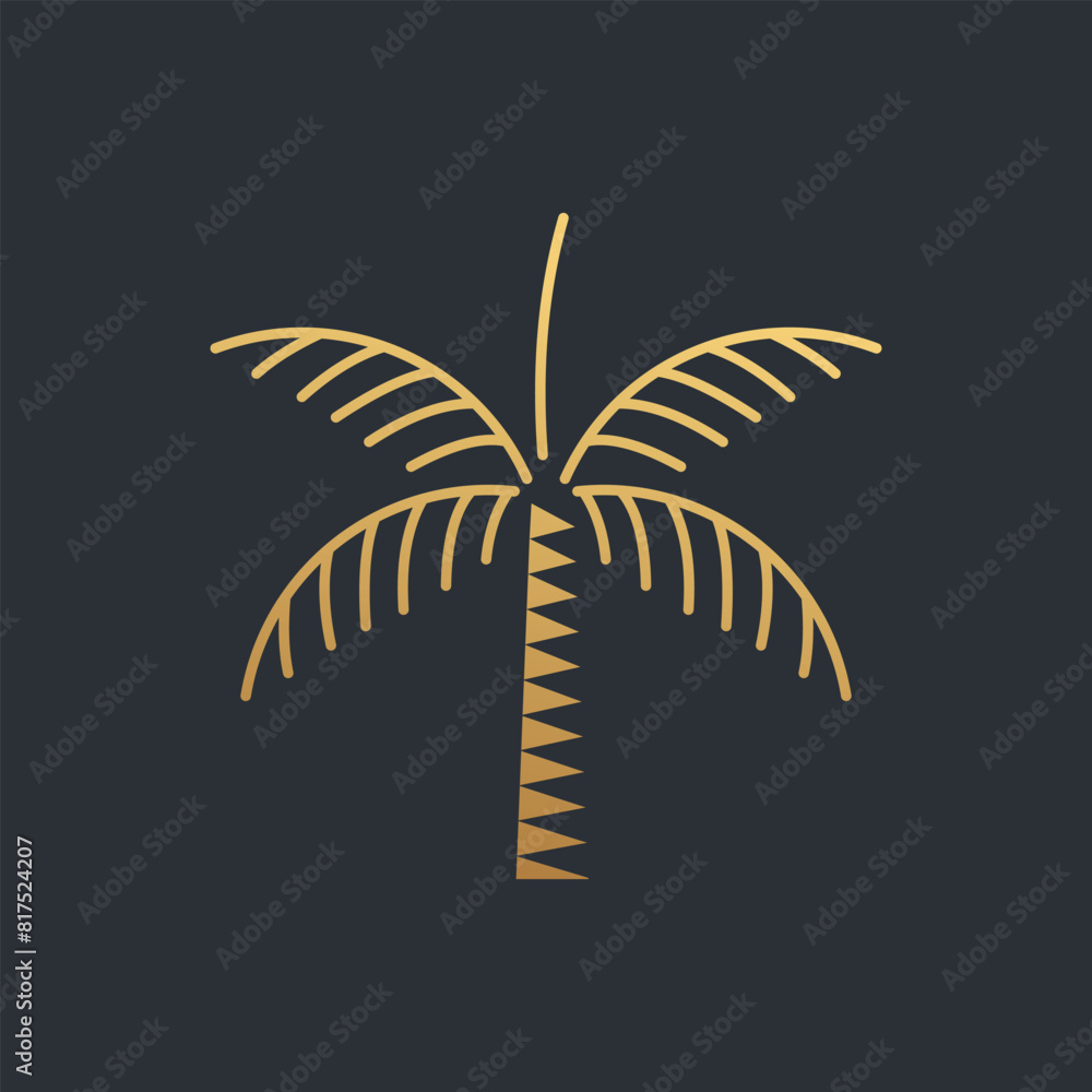 Poster palm tree design element idea with modern style concept