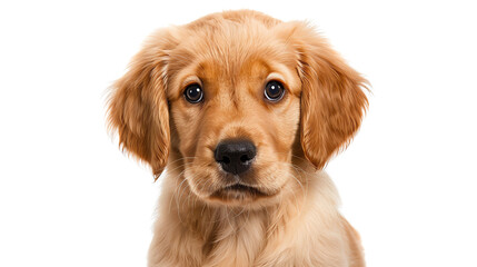 Obraz premium Cute Golden Retriever puppy dog isolated on transparent background