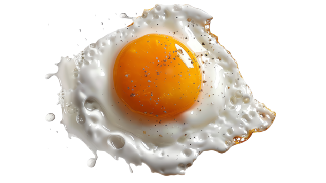 Fried egg isolated on transparent background