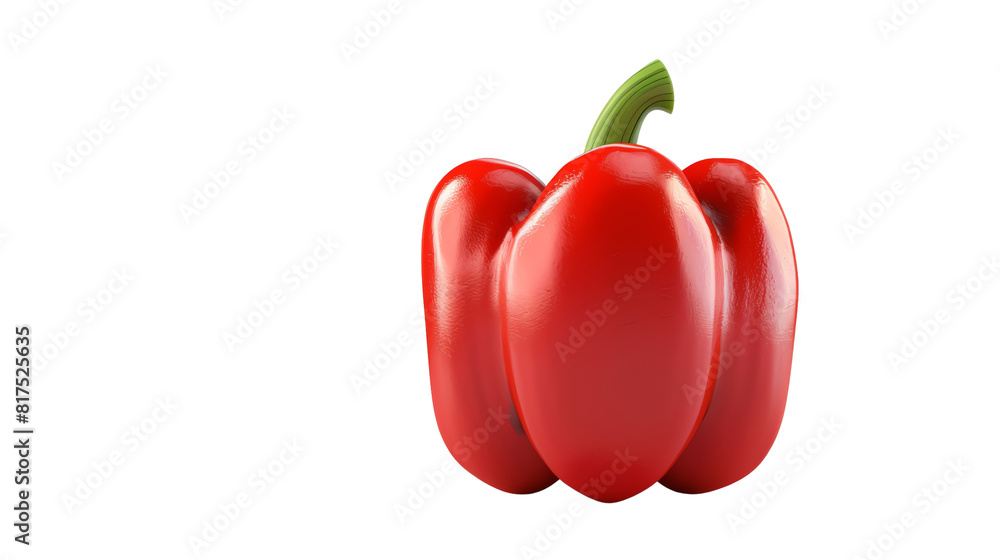 Wall mural red bell pepper isolated on transparent background