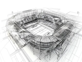 Sketch of a soccer stadium.
