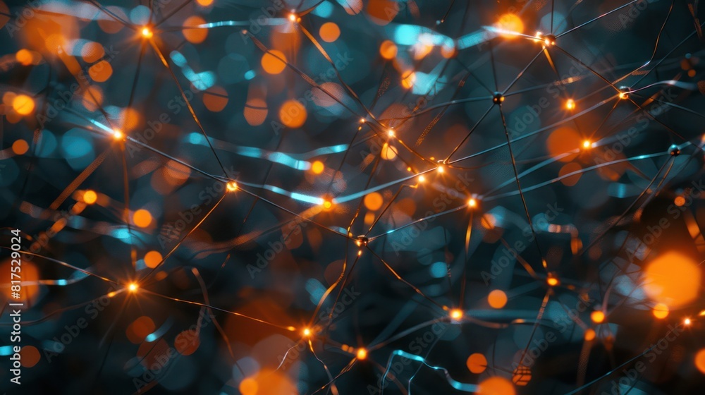Aufkleber A colorful image of a network of lines and dots