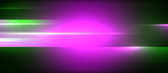 Neon dynamic diagonal light rays background. Techno digital geometric concept design for wallpaper, banner, presentation, background
