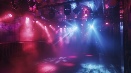 Stage lights, stage spotlight, lights in the nightclub, 16:9