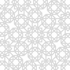 Seamless geometric pattern, Islamic ornament design with arabic style pattern on white background