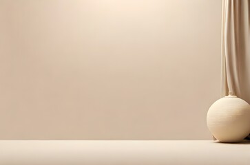 Minimal abstract light beige background for product presentation.	