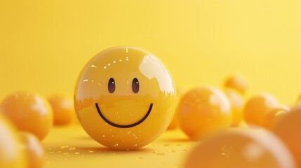 national smiley day, 3d illustration, with copy space. world emoji day