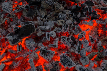 orange coals from a fire