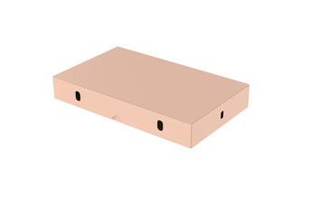 Corrugated Paper Box Mockup Isolated On White Box. 3d illustration