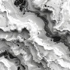 A digital art piece featuring an abstract pattern with black and white swirls. Created with Ai
