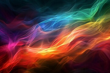 Obraz premium colorful multicolor waves in the dark background,multi abstract waves