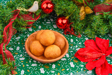 Fritter, Colombian Christmas cuisine - Deep fried cheese bread.