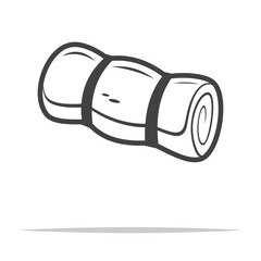 Rolled up sleeping bag icon transparent vector isolated