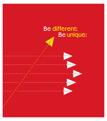 Be Different Be Unique Creative Quotes Poster Vector Template. Motivation, Inspirational