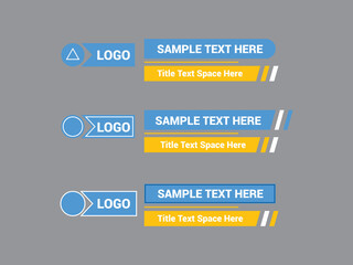 Vector Lower Third for Television News Bar Design Template, Lower Third News and Video Bars Set