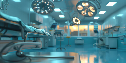 doctor treating patient in futuristic hospital ward created 