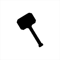 Thor hammer silhouette icon vector illustration isolated on white background