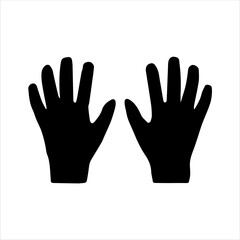 Fototapeta premium Open two hands silhouette icon logo vector illustration isolated on white background