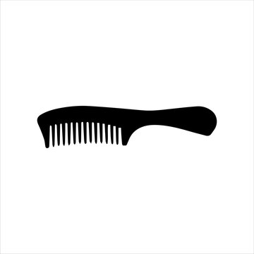 recommend clip art: Vintage comb silhouette isolated on white background. Comb icon vector illustration.