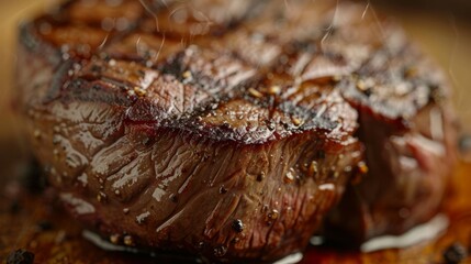 Premium sirloin steak close-up, showcasing its quality and flavor, distinctly lean yet tasty, ideal for ads, on an isolated background
