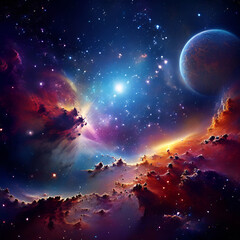 Naklejka premium Vibrant galaxy scenery 