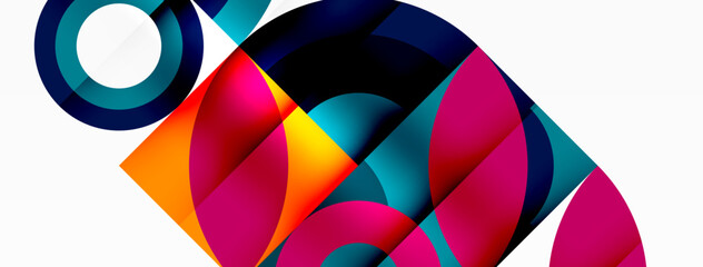 Obraz premium Circles and petals. Geometric beautiful abstract minimal template for Wallpaper, Banner, Background, Card, Book Illustration, landing page