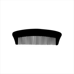 Wooden comb silhouette isolated on white background. Comb icon vector illustration.