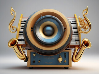 World Music Day is observed every year in June. it is the art of arranging sounds in time to produce a composition through the elements of melody, harmony, rhythm, and timbre design. 3D Rendering