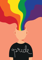 LGBT Pride month and diversity concept background decorated with rainbow flag